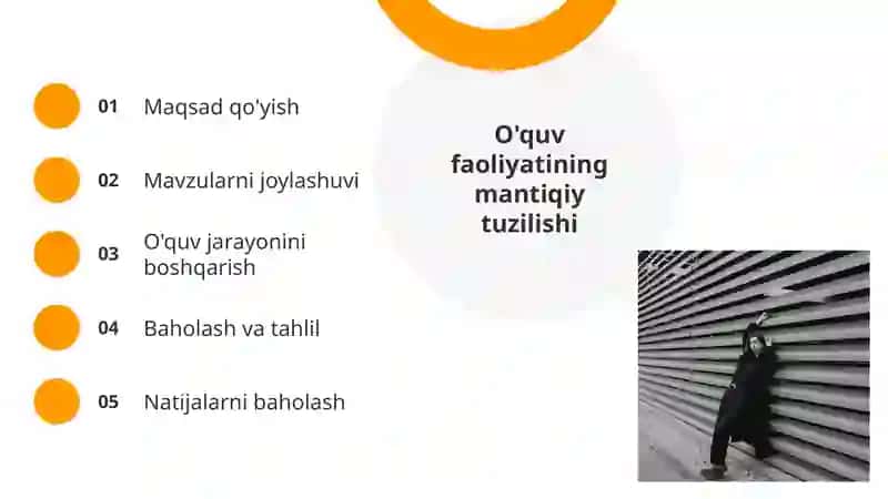 O'quv faoliyatining mantiqiy tuzilishi va o'quv faoliyati shakllari 3