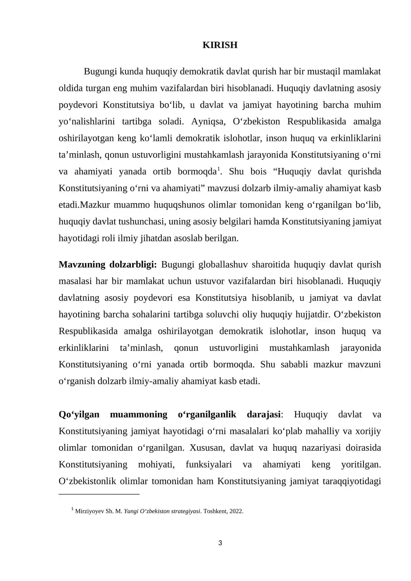 Malakaviy ish "Huquqiy davlat qurishda Konstitutsiyaning o‘rni va ahamiyati" 3