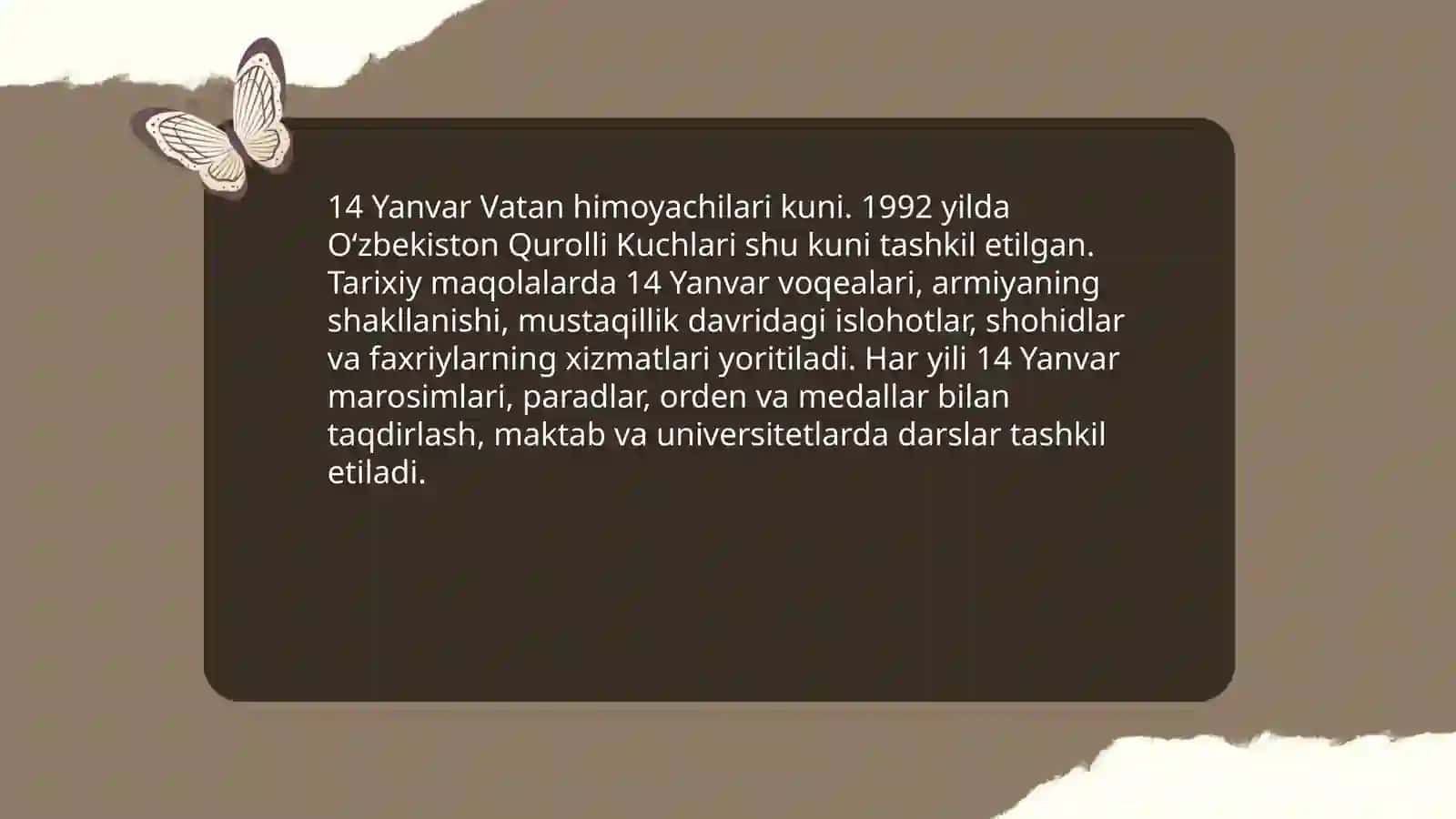 14 Yanvar vatan himoyachilari kuniga bagʻishlangan 3