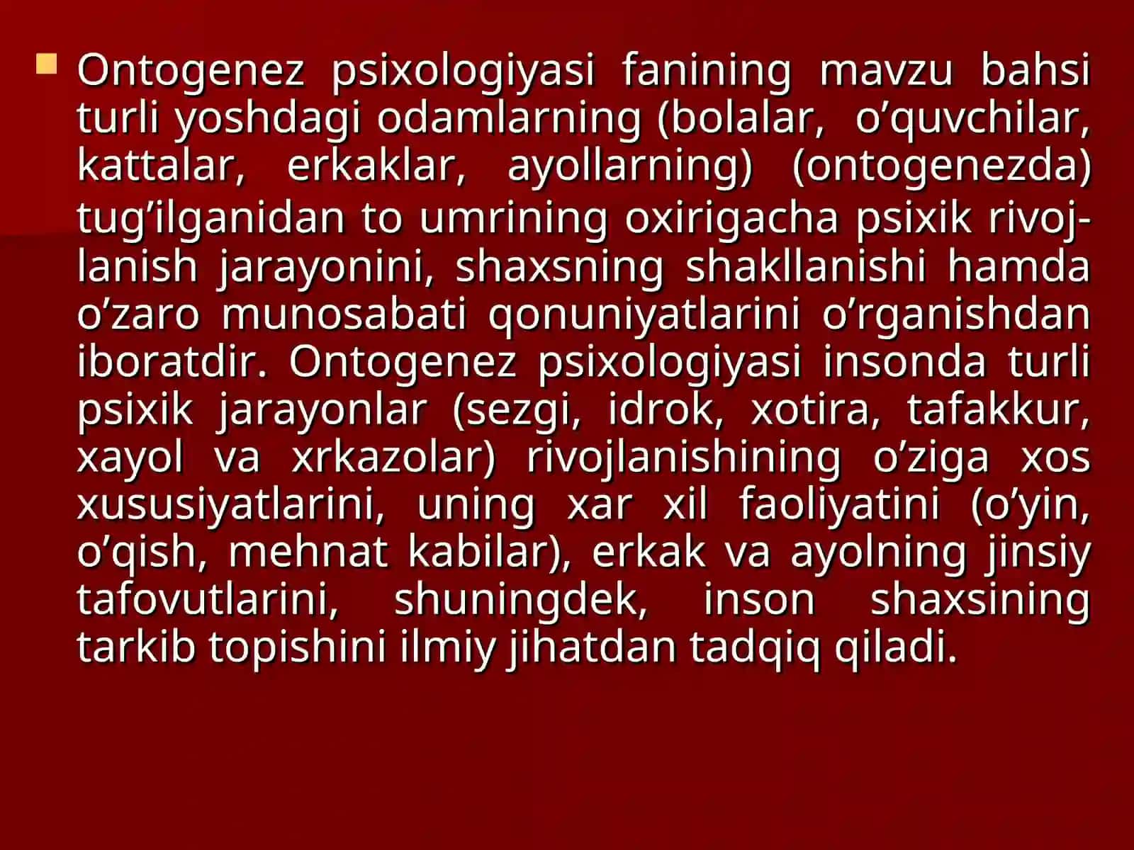 Ontogenez psixologiyasi 3