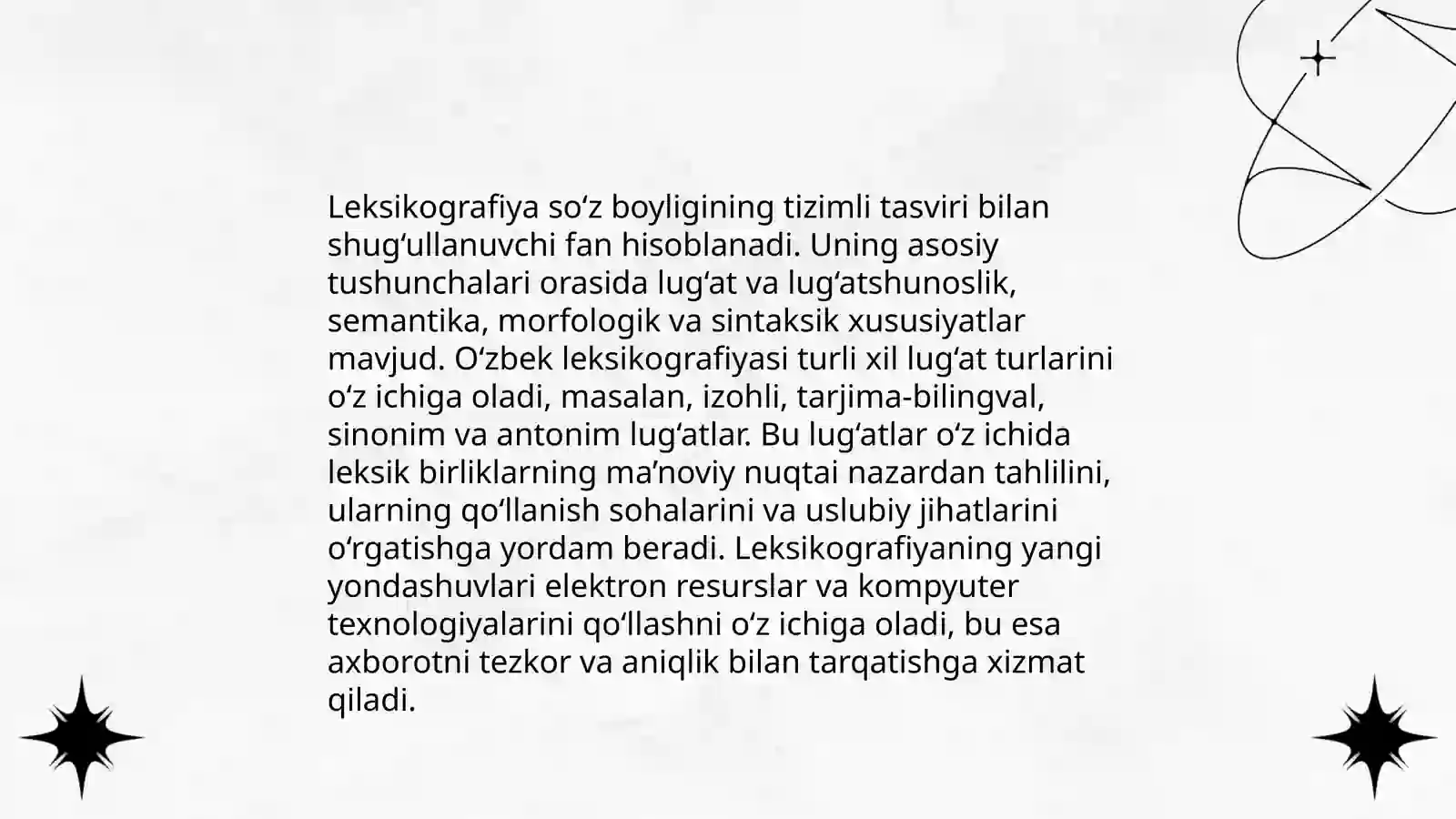 Leksikografiya. Frazeografika. Lug'atlar. Hozirgi o'zbek adabiy tili 3
