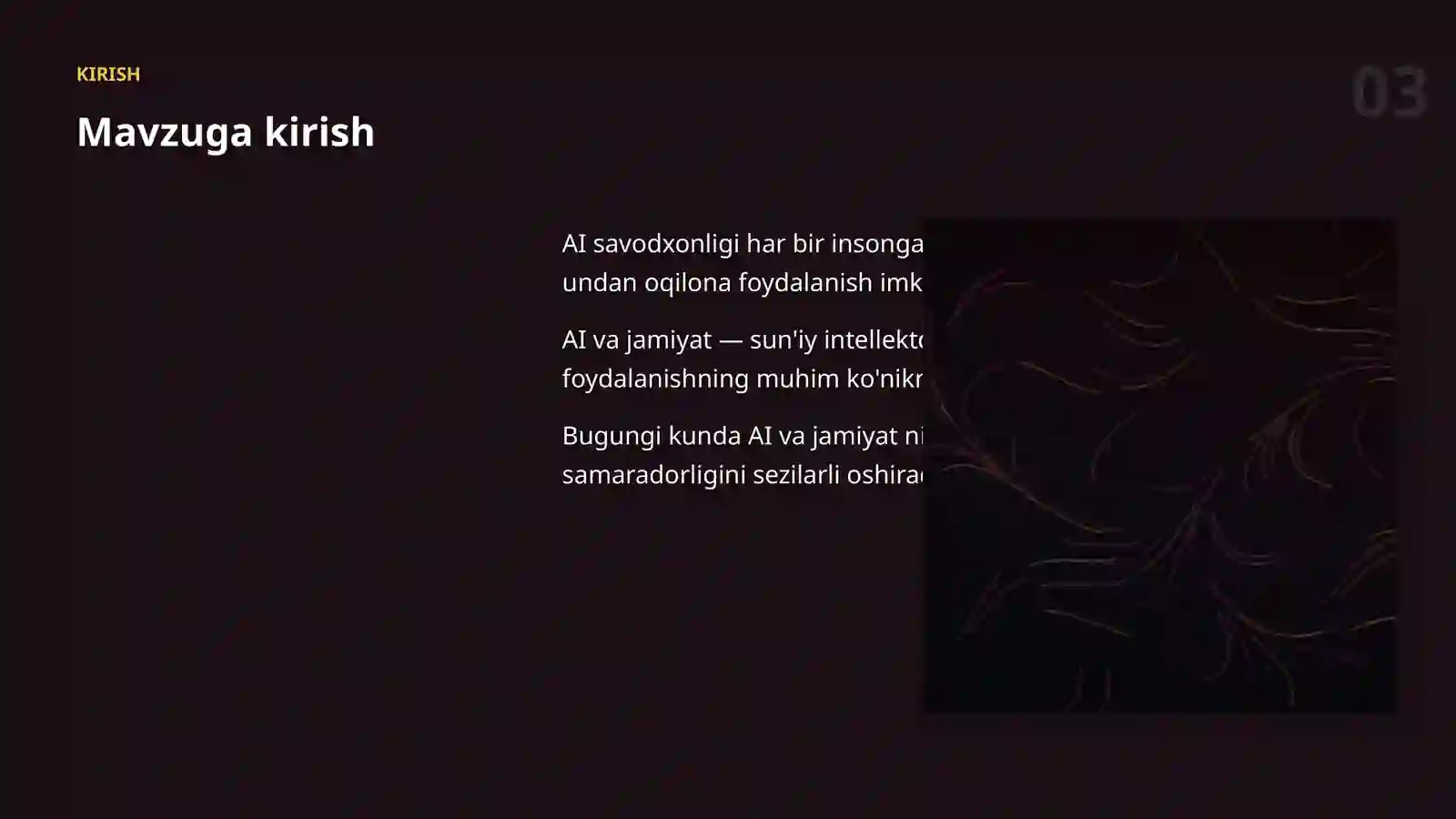 AI SAVODXONLIGI 3