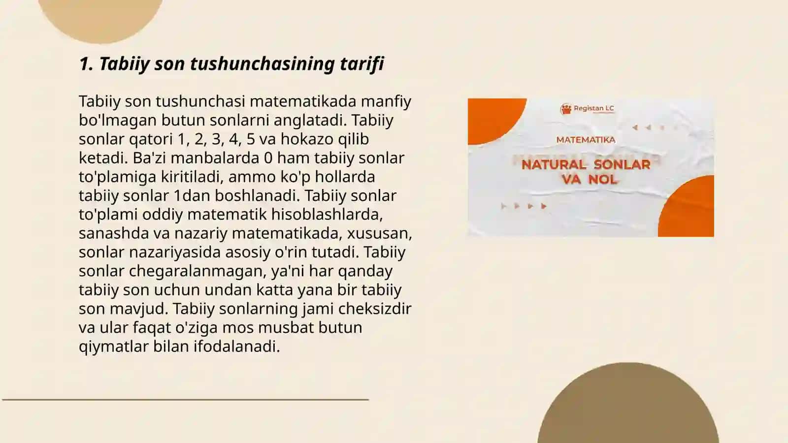 Tabiiy son ve nol tushunchasining vujudga kelishi tarixini oʻrganish 3