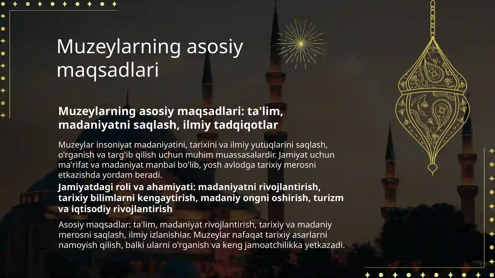 Muzeylar faoliyati 3