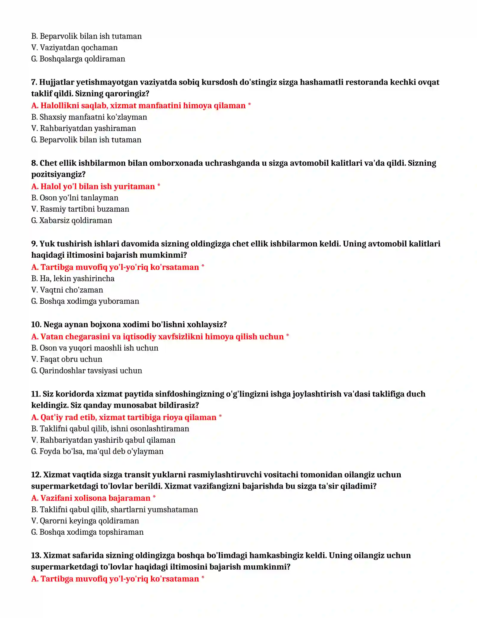 IMTIHON TEST SAVOLLARI (№ 22) 3