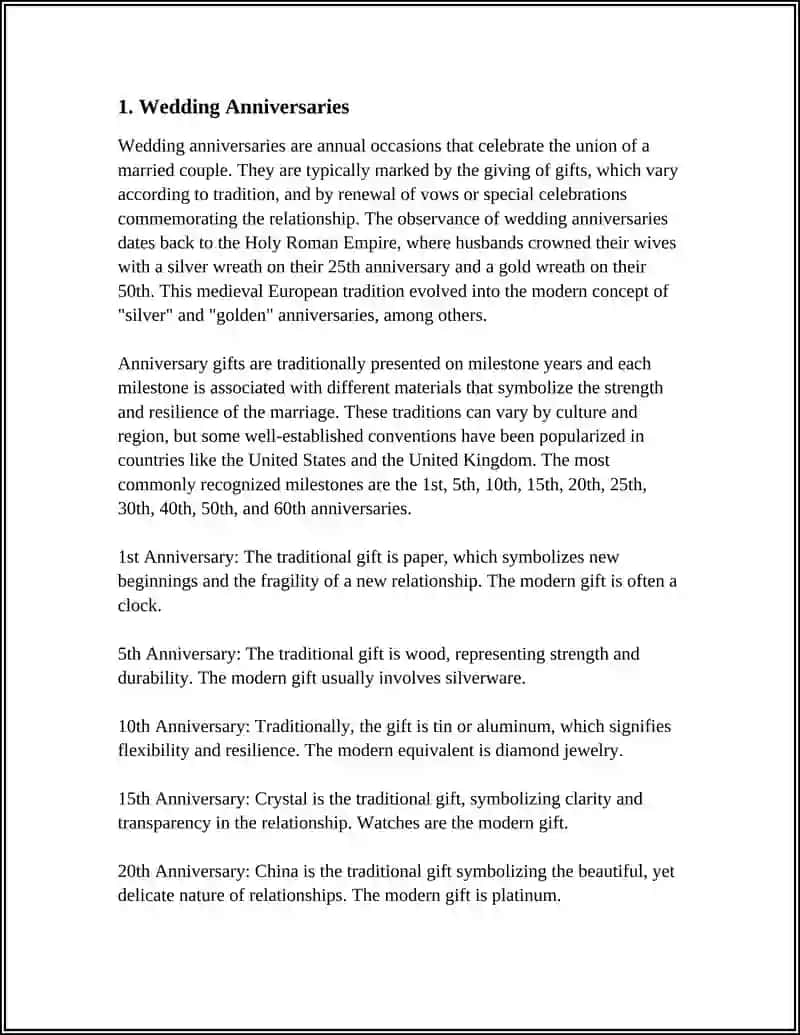 Wedding Anniversaries 3