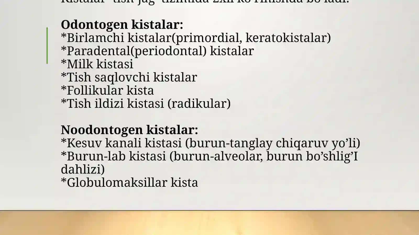 Tish-jag' tizimi kistalari, xavfsiz va xavfli o'sma kasalliklarida nur tashxis 3