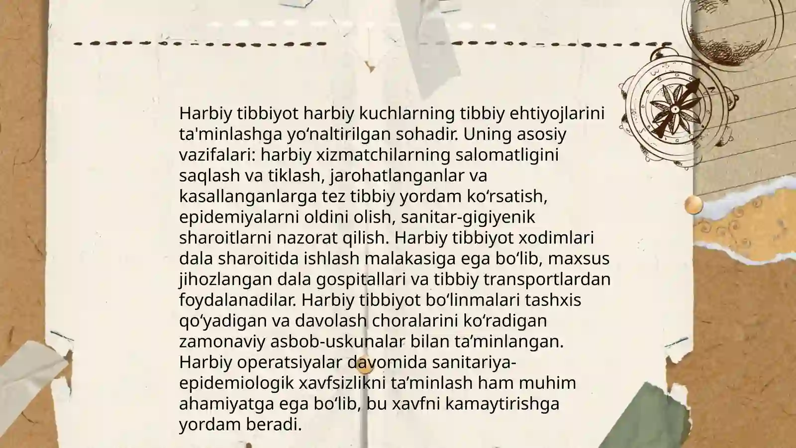 Qo‘shinlarni tibbiy xizmat ko‘rsatish bilan bog‘liq bo‘lgan hamda jang maydonida yuzaga chiqadigan yuqumli kasalliklar va ularning epidemiologik ahamiyati, profilaktik chora-tadbirlar 3