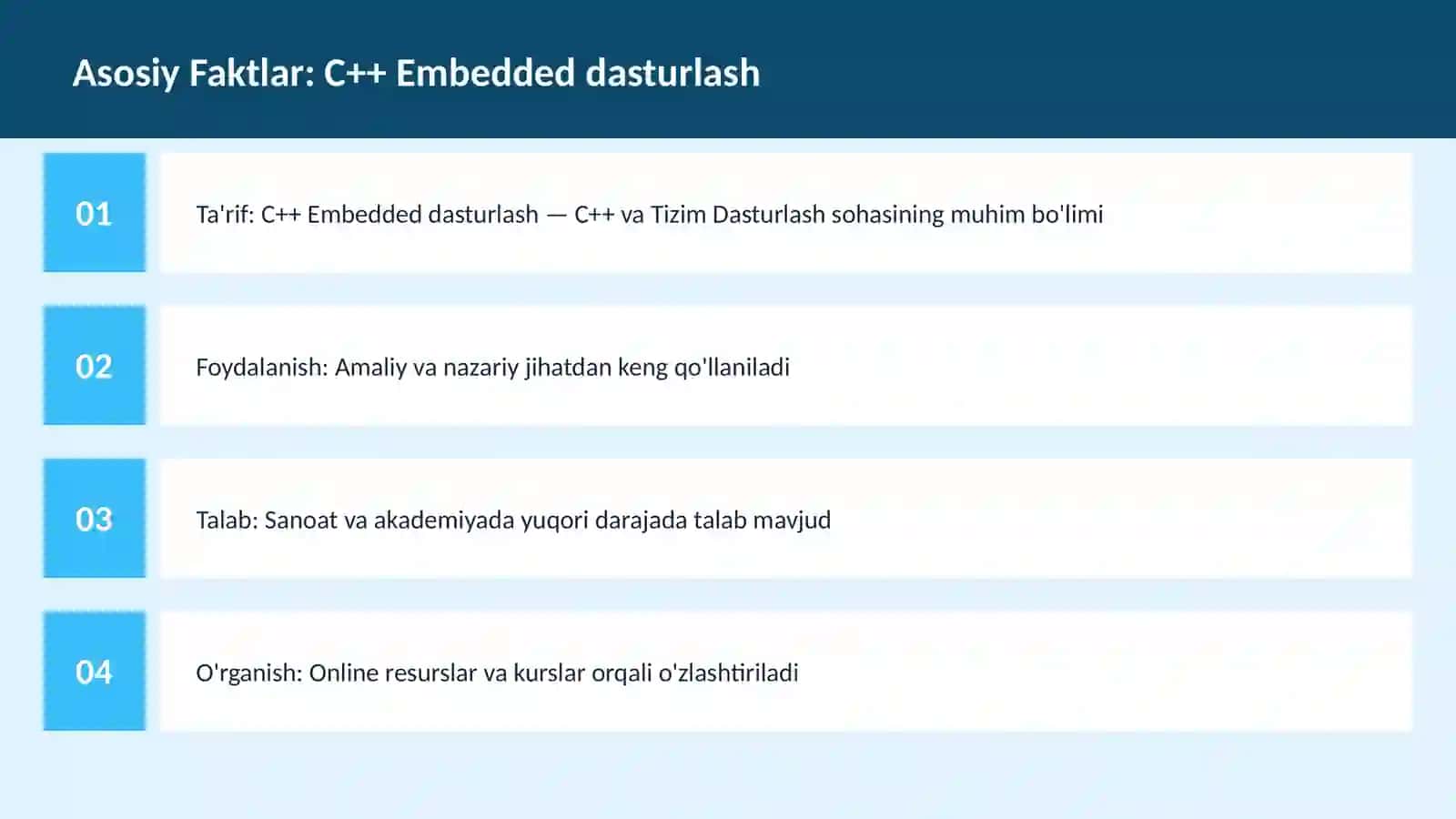 C++ Embedded dasturlash 3