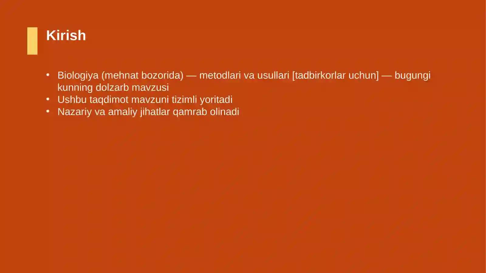 Biologiya (mehnat bozorida) — metodlari va usullari [tadbirkorlar uchun] 3