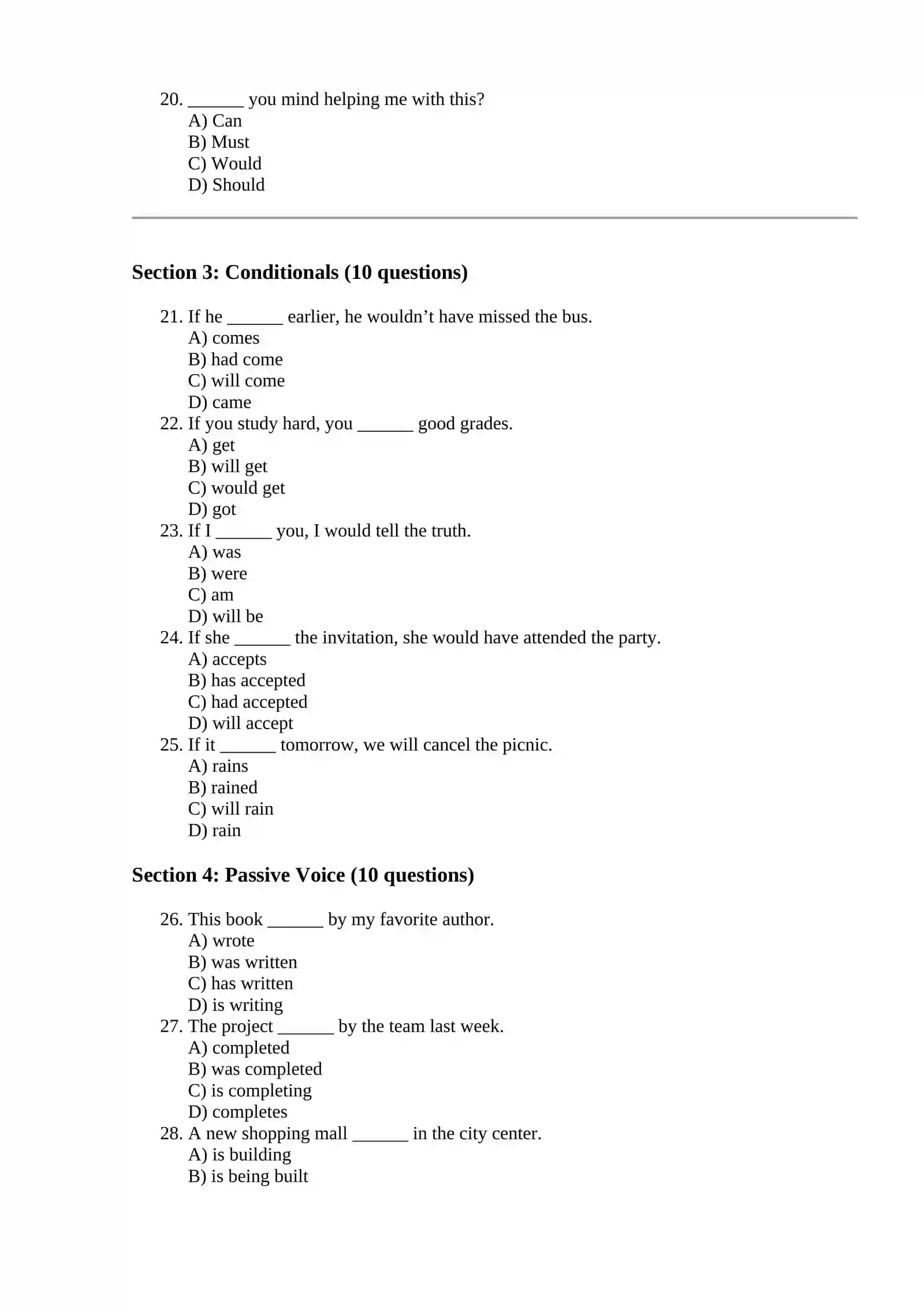 English tests grammar 3