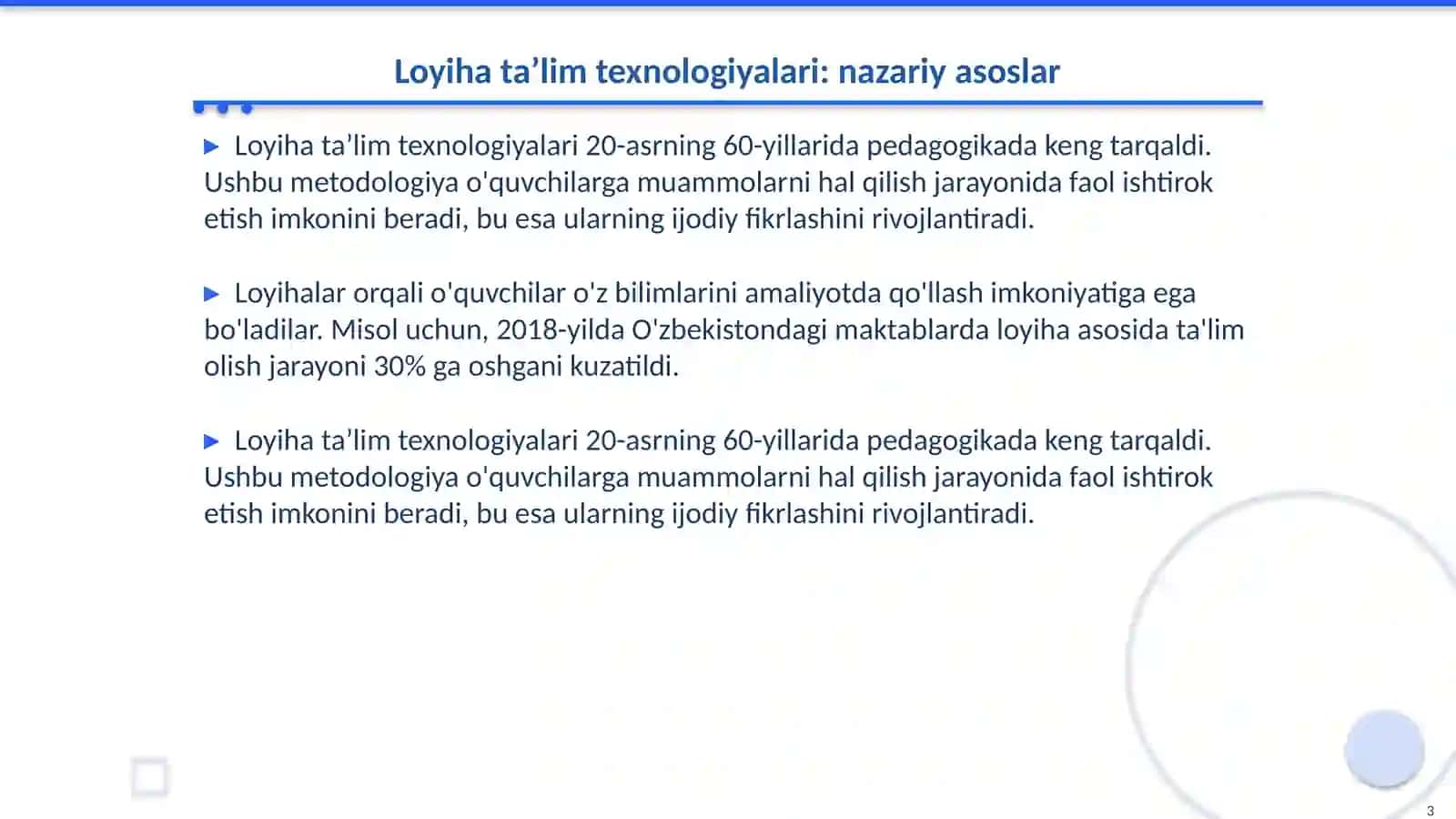 Loyiha, Skarabey, Muammoli ta’lim texnologiyalari 3