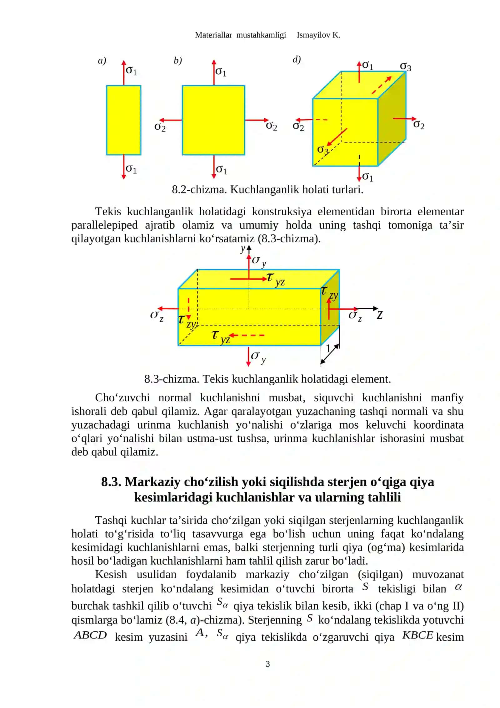 Mavzu 8: Kuchlanishlarni belgilash va ularning ishoralari 3