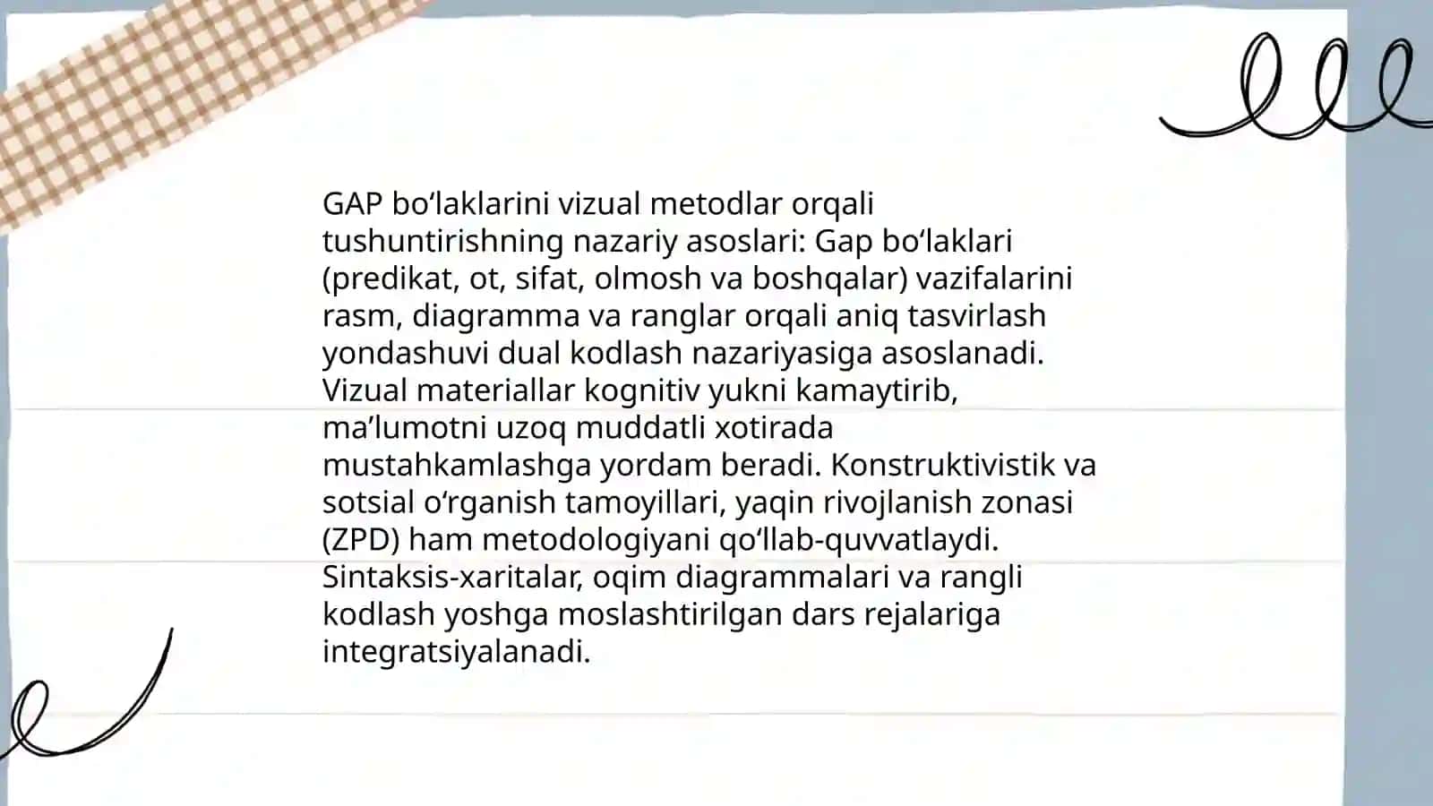 Gap boʻlaklari mavzusini oʻrgatishda vizual metodlardan foydalanish 3