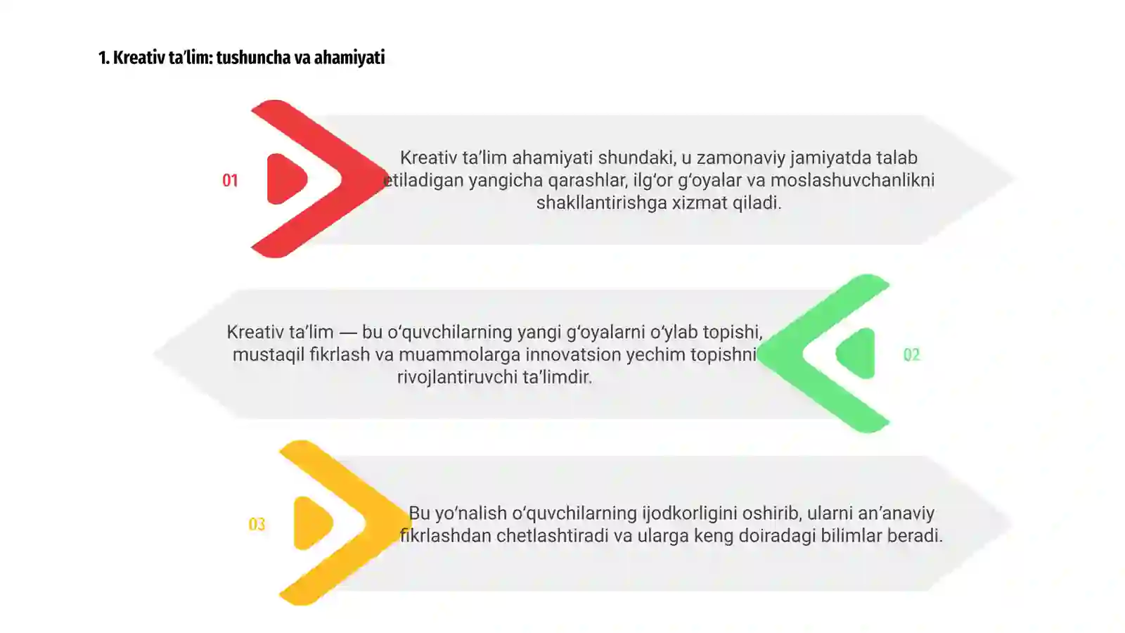 Taʼlimning kreativ yoʻnalishlari 3