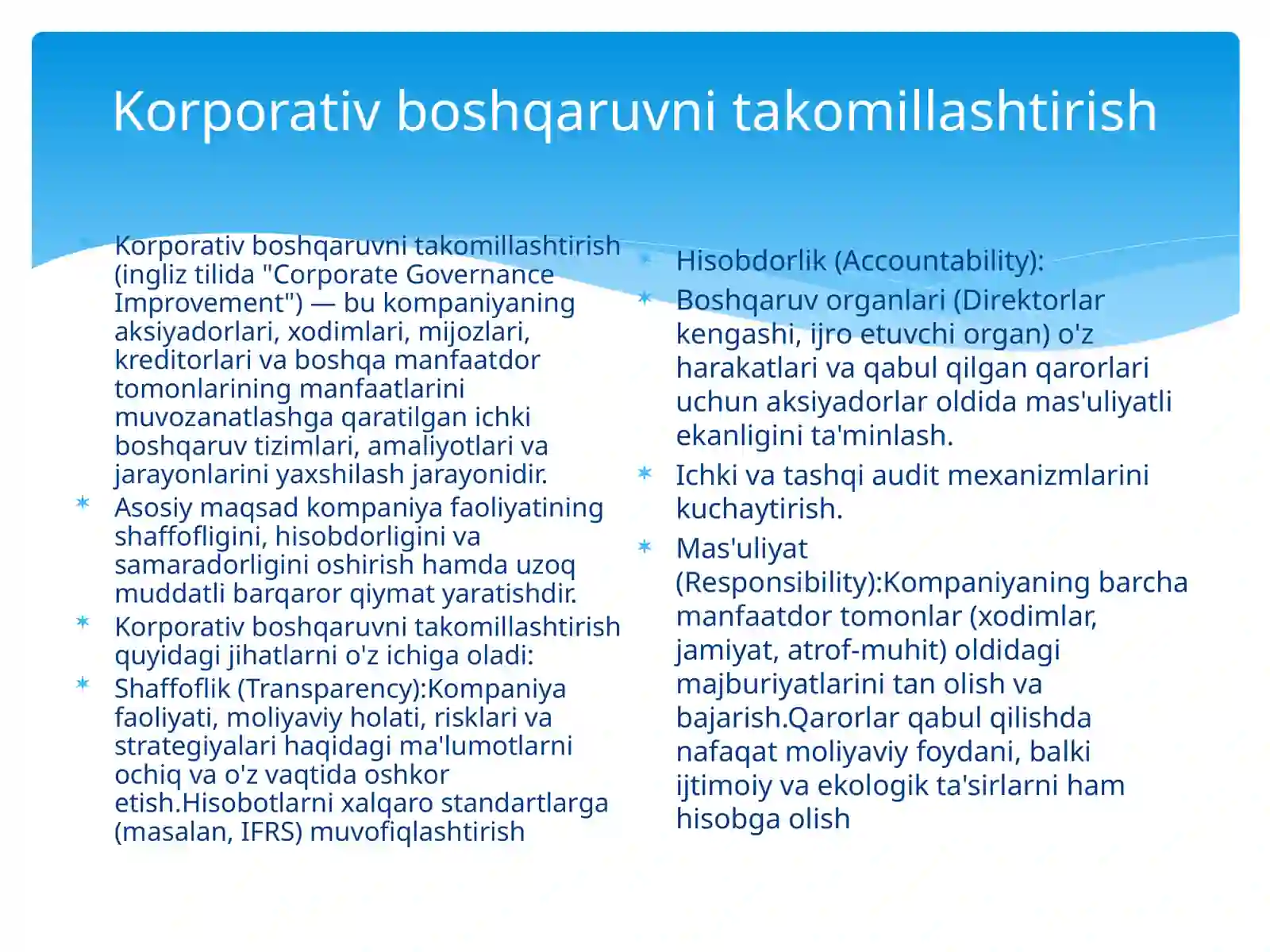 Korporativ boshqaruvni takomillashtirish 3