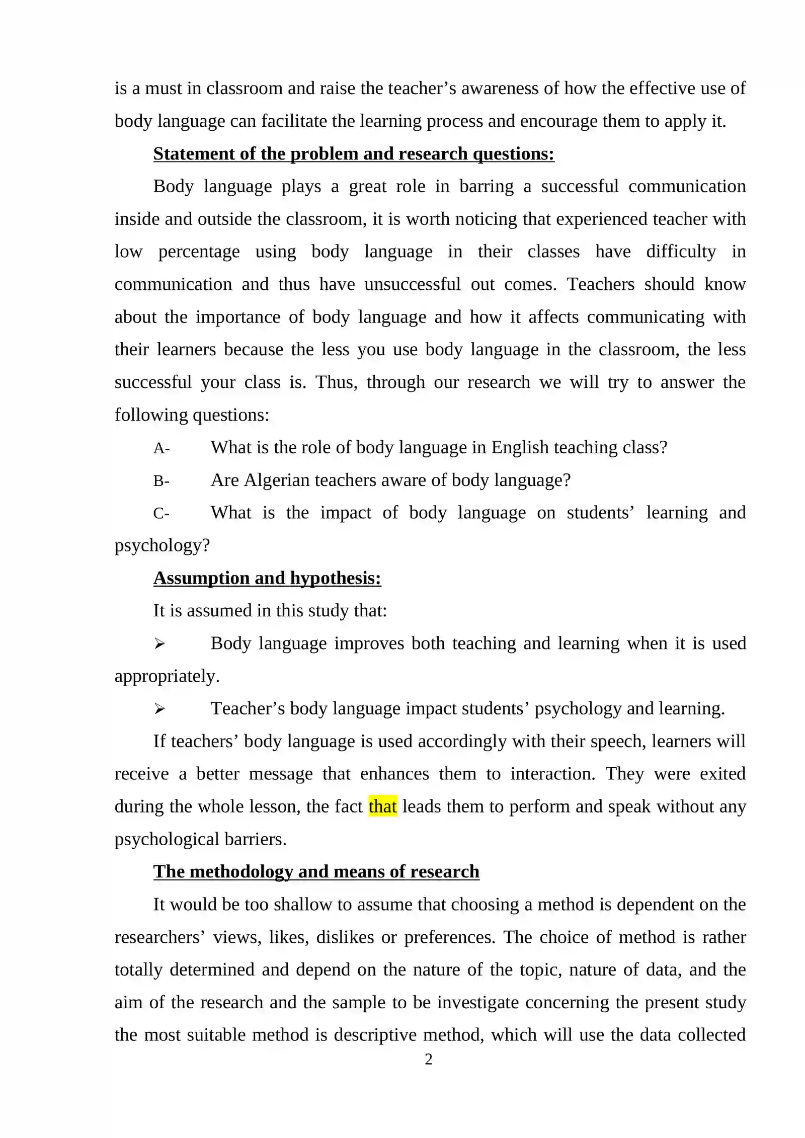 Body Language in Developing Critical Thinking 3