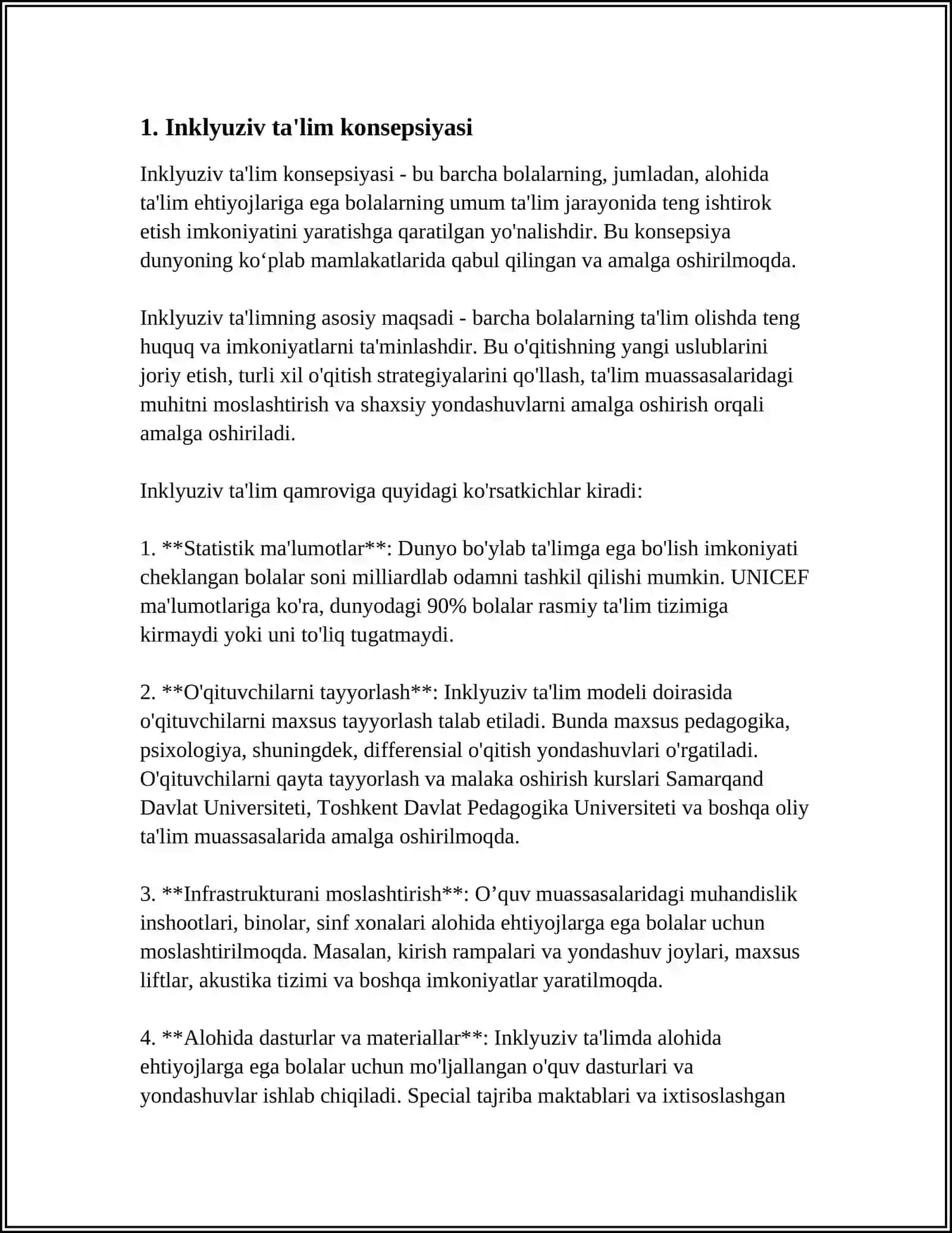 ARABISTON DAVLATI INKLYUZIV SINF BOLLARI TAʼLIM TARBIYASI 3