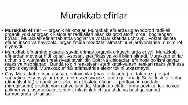 Murakkab efirlar 3