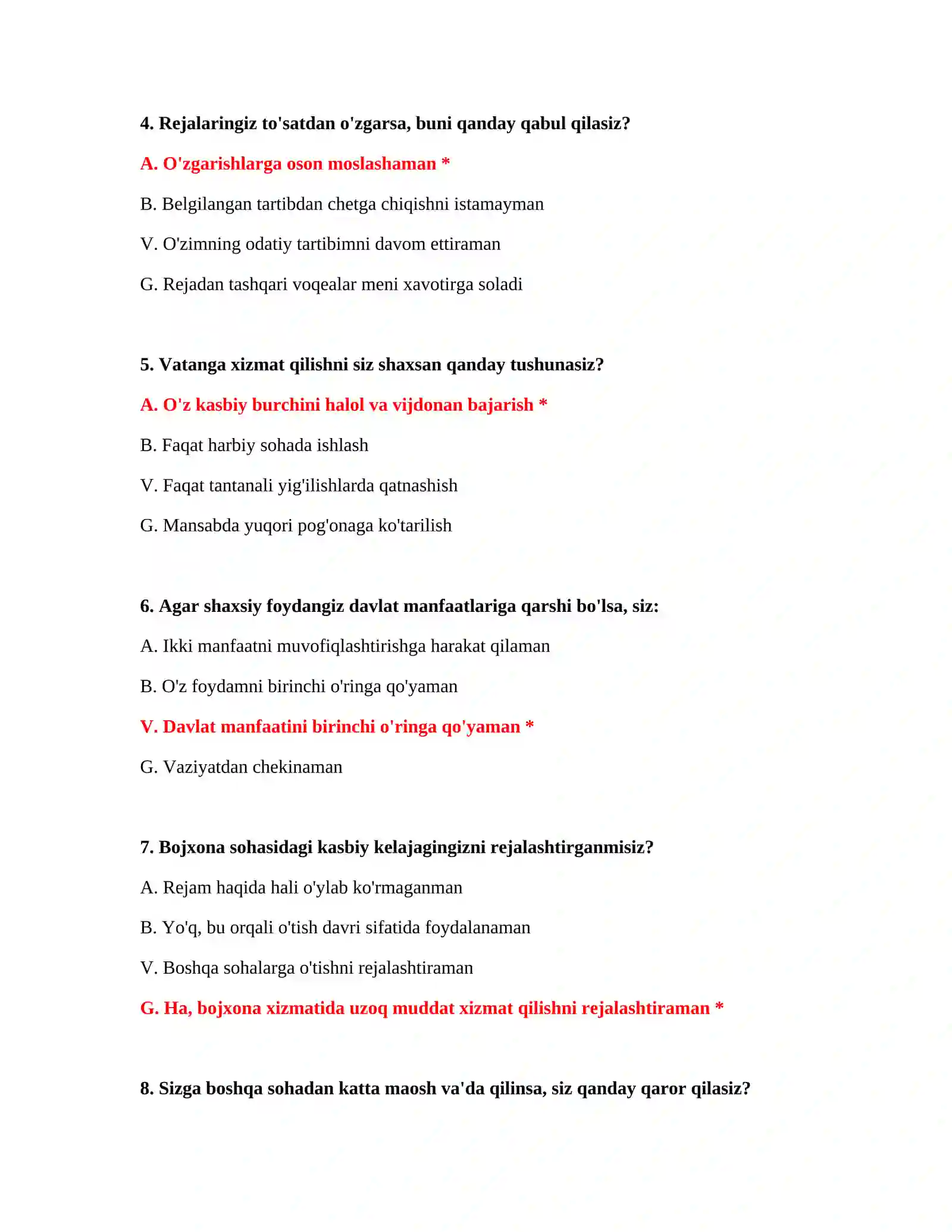 Bojxona testlar to‘plami 2026 3