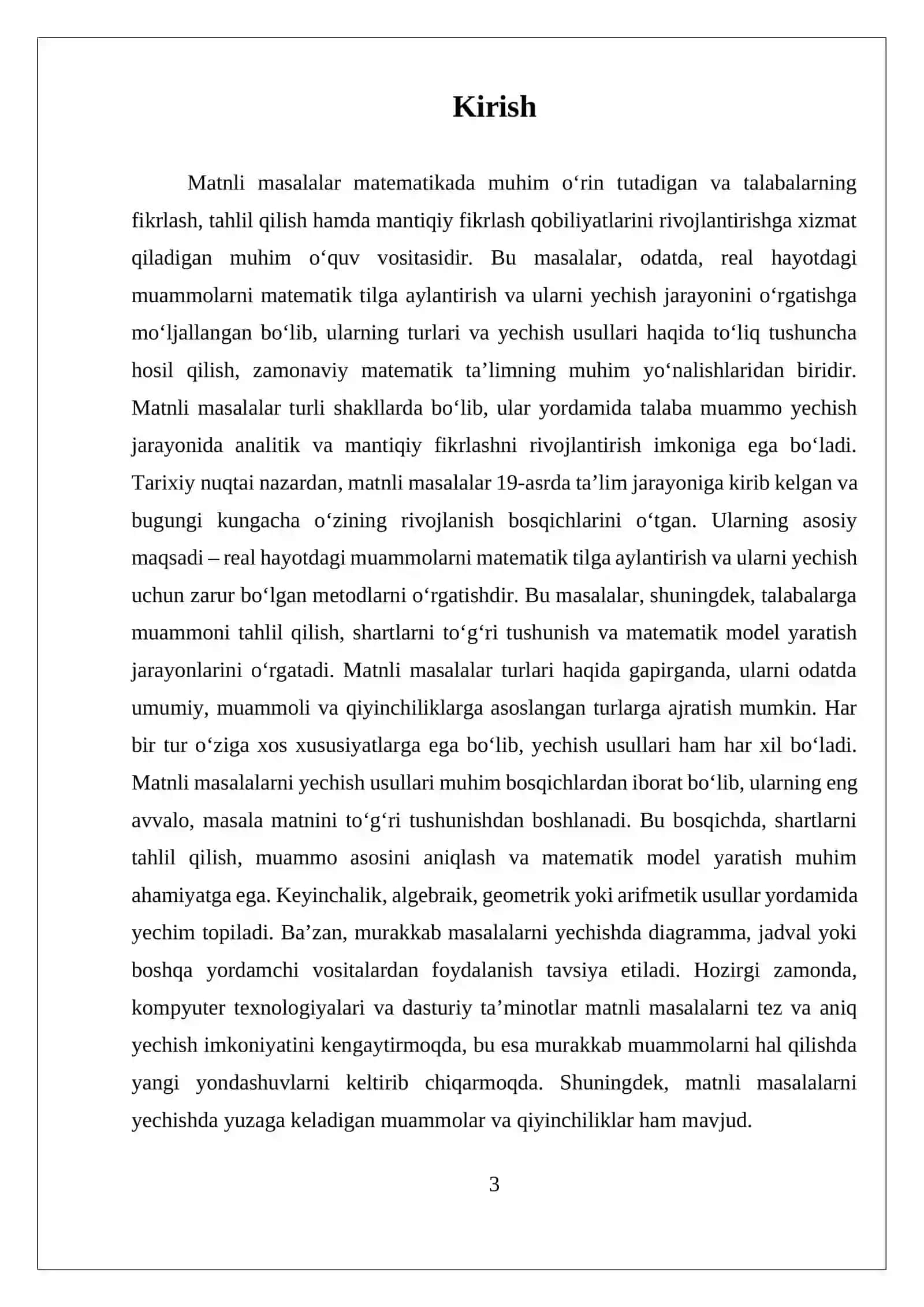 MATNLI MASALALAR ECHISH.MATNLI MASALALAR TURLARI,ECHISH USULLARI 3