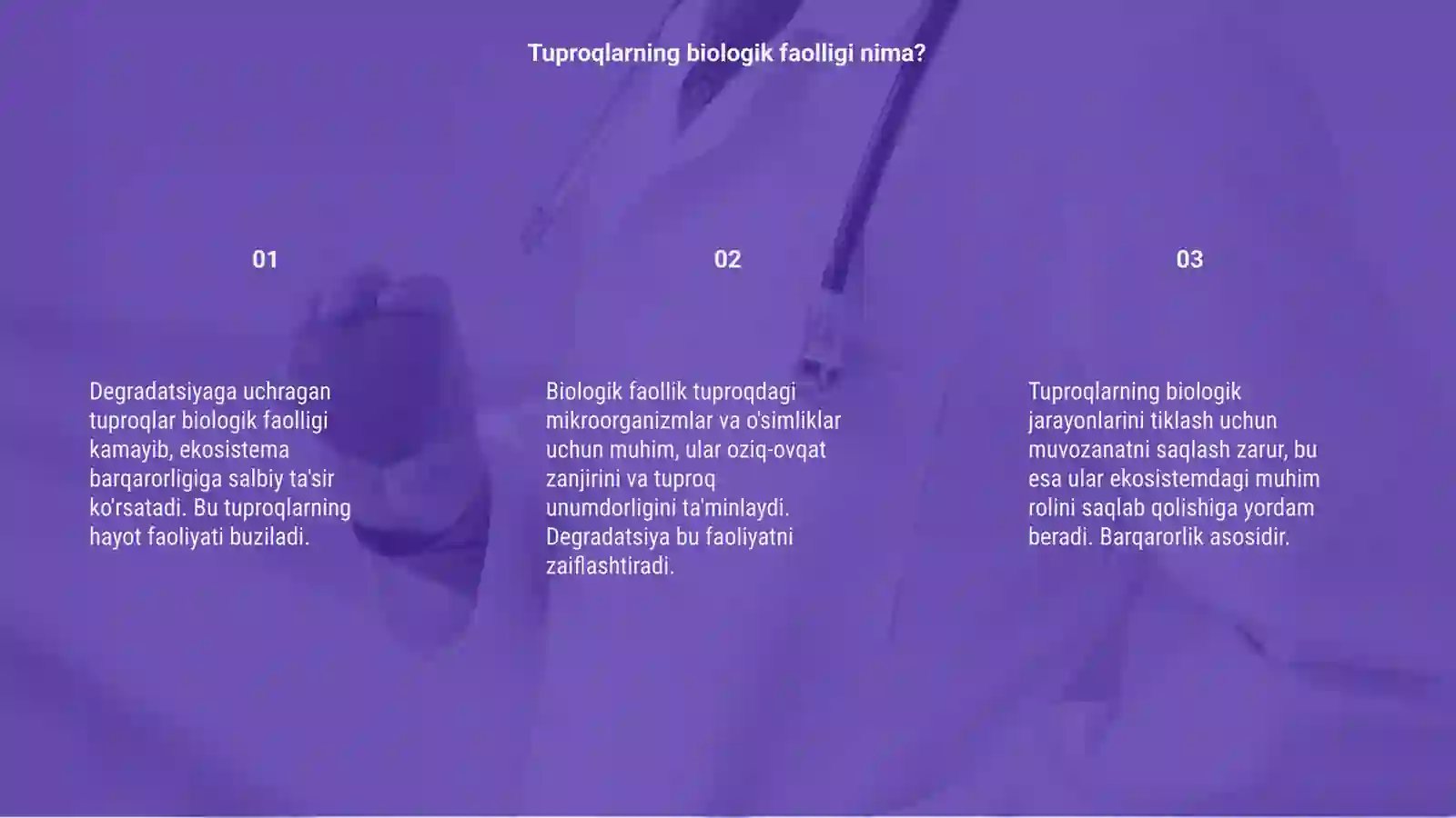 Degradatsiyaga uchragan tuproqlarning biologik faolligi 3