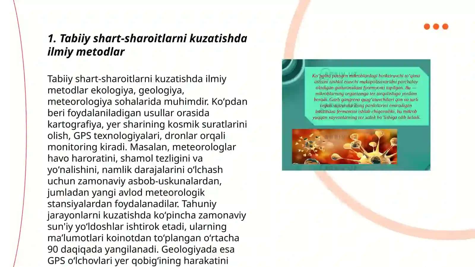 Tabiiy shart-sharoitlarni kuzatishda aniq ilmiy metodlarning turlicha ekanligi, laboratoriya eksperimenti 3