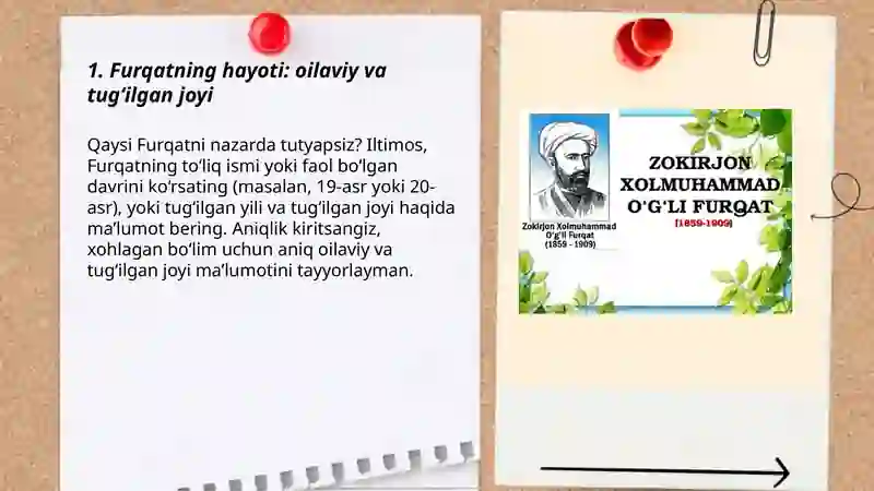 Furqat hayoti va ijodi 3