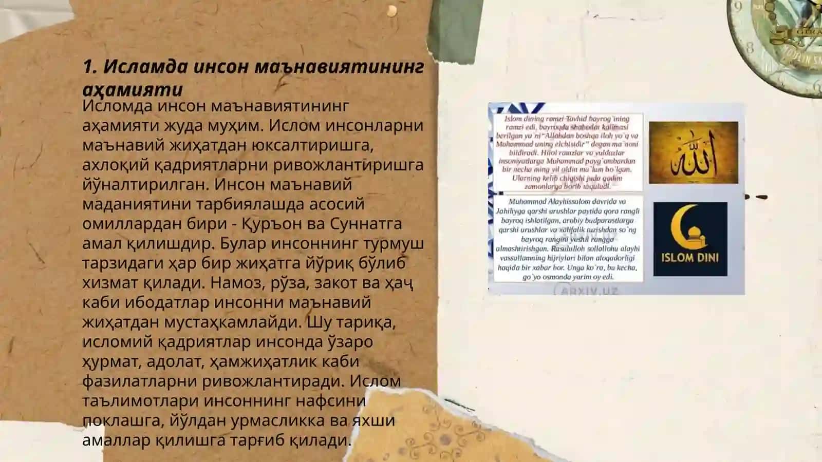 Islom inson maʼnaviy madaniyatini tarbiyalash omillari haqida 3