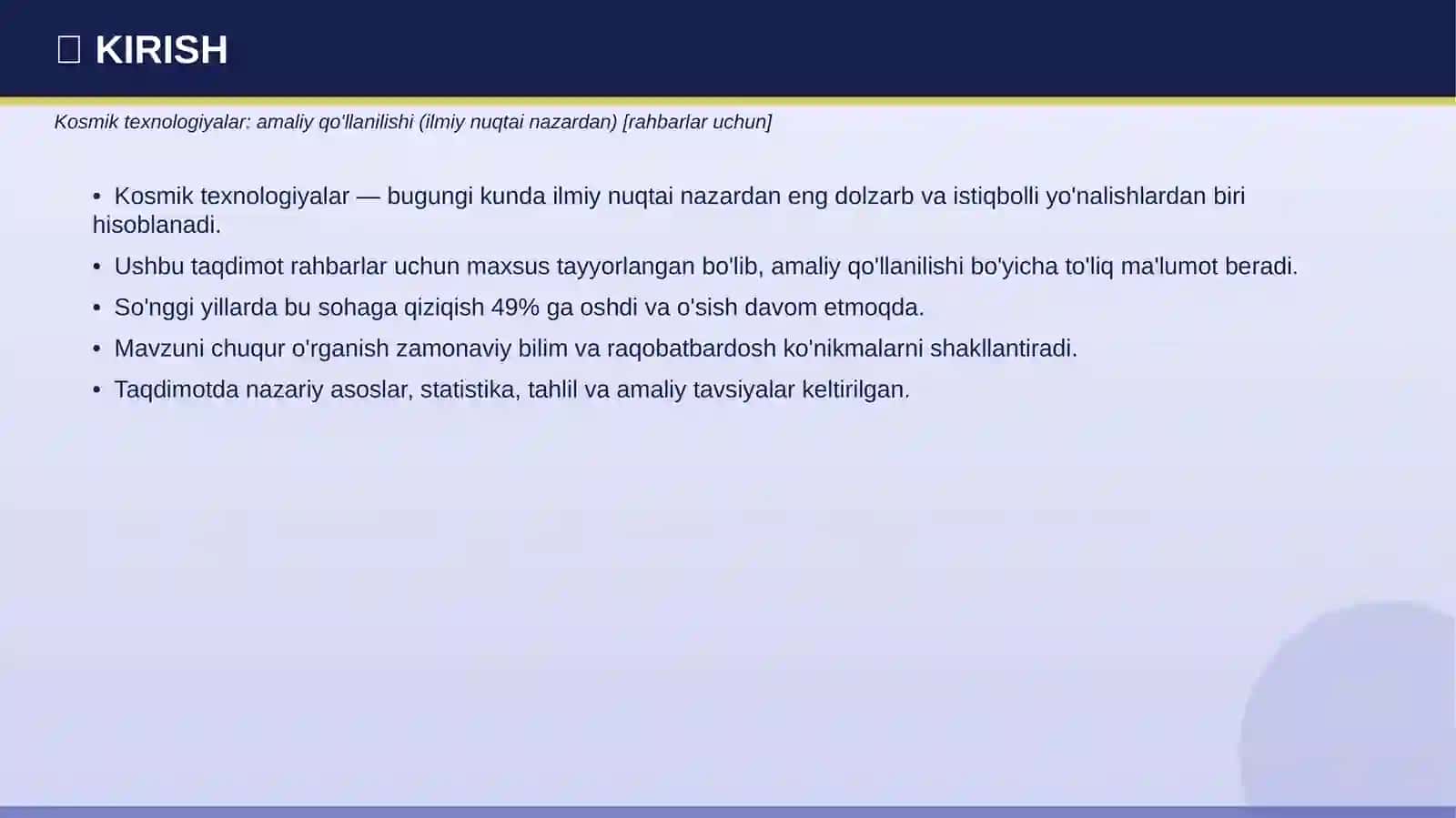 Kosmik texnologiyalar: amaliy qo'llanilishi (ilmiy nuqtai nazardan) [rahbarlar uchun] 3