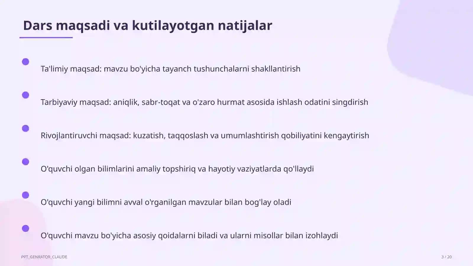 Comparative and superlative adjectives (6-sinf) 3