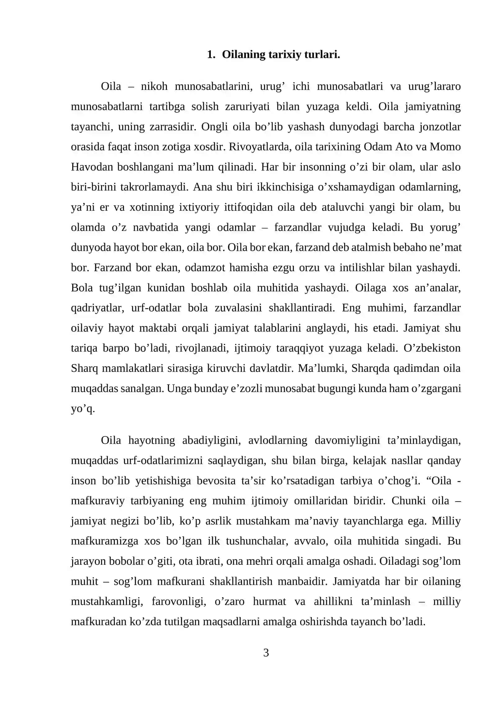 Oilaning tarixiy turlari va hozirgi kunda oilalarning xilma-xil shakllari 3