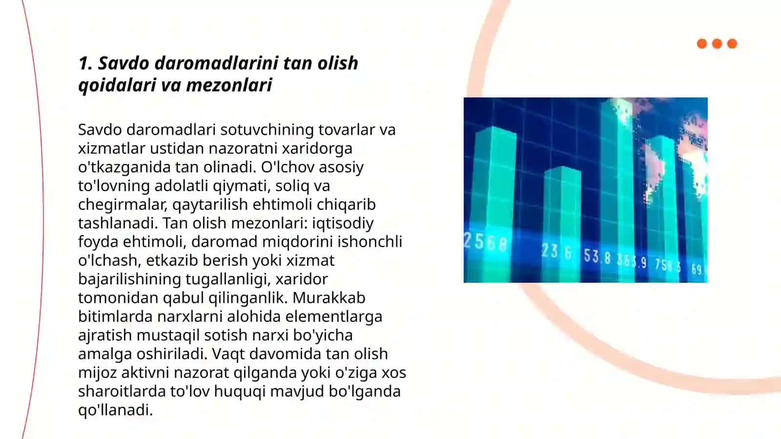 Savdo korxonalarida daromadlar, xarajatlar va yakuniy natijalar hisobining xususiyatlari 3