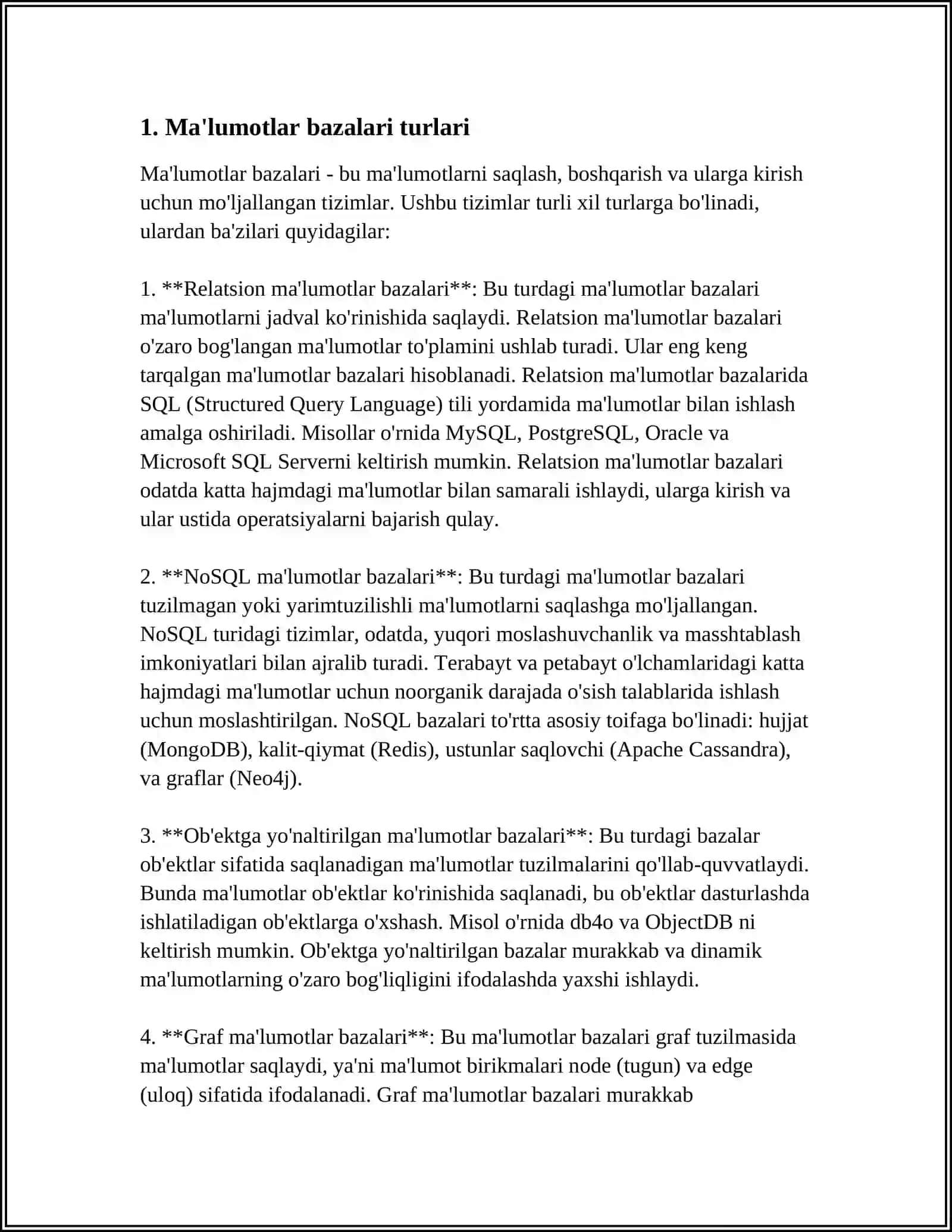 MA’LUMOT MODELLARI VA TIZIMLARI 3