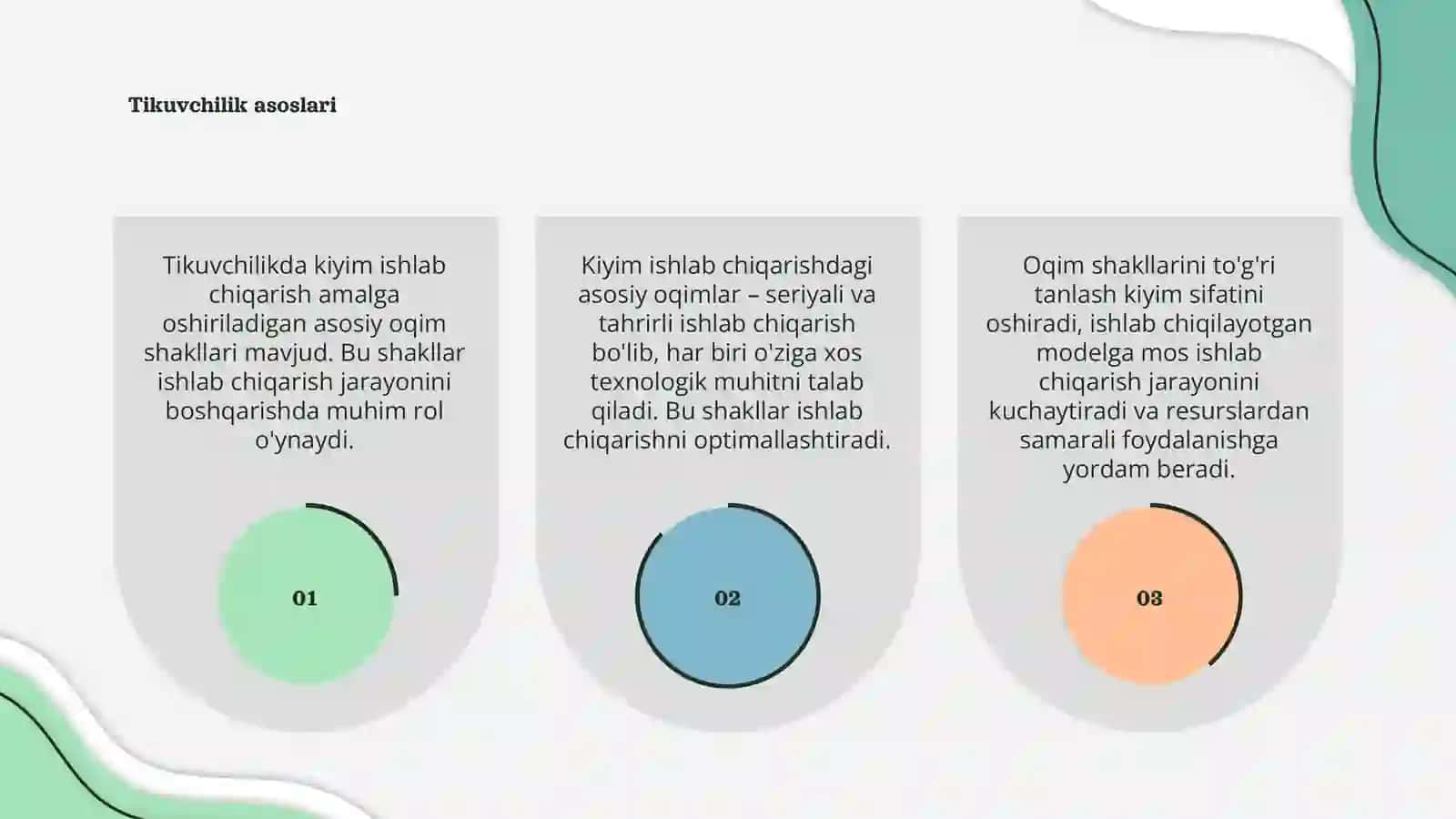 Kiyim ishlab chiqarish asoslari 3