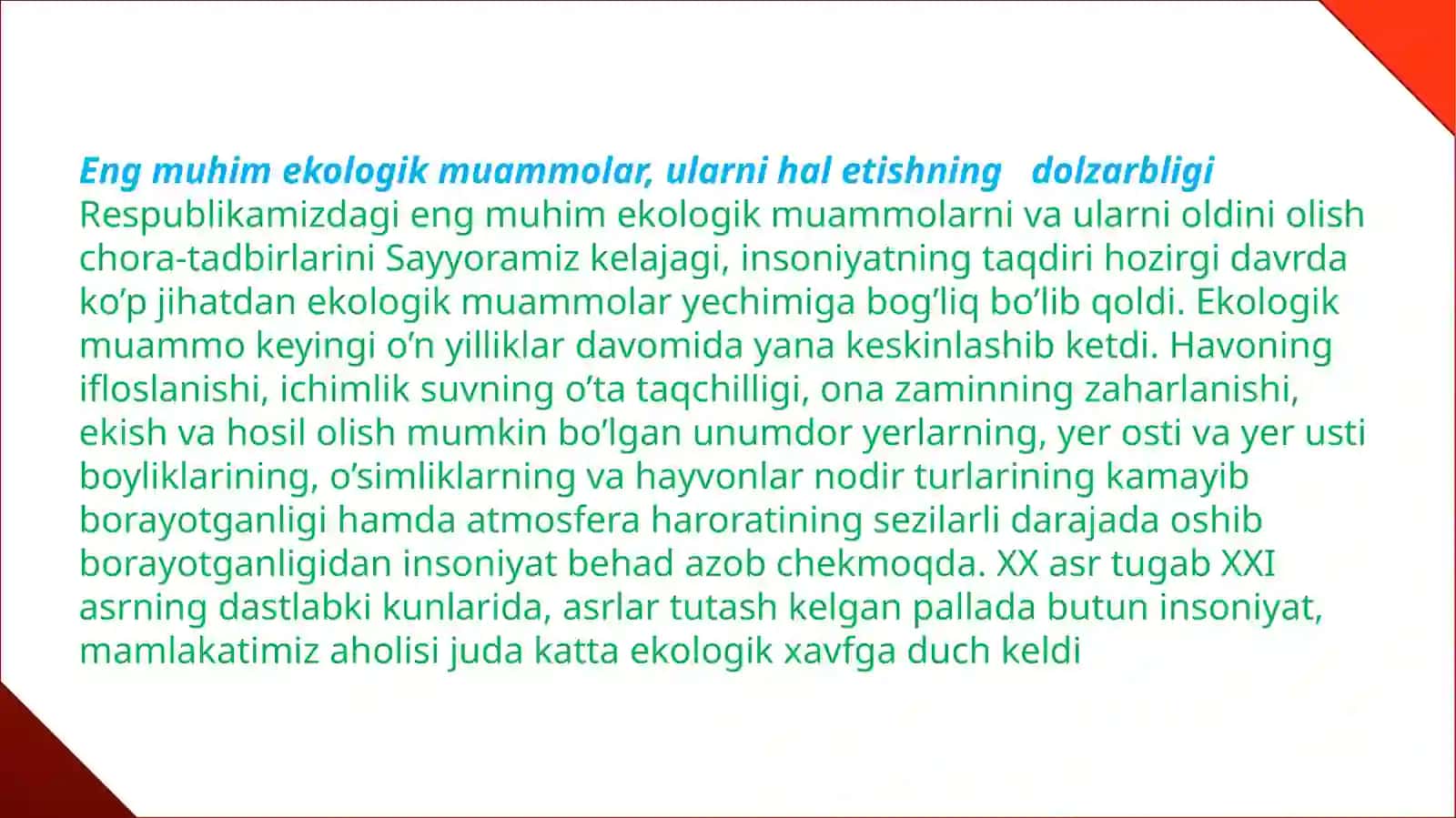 Mavzu: "Globalekologikmuammolar" 3