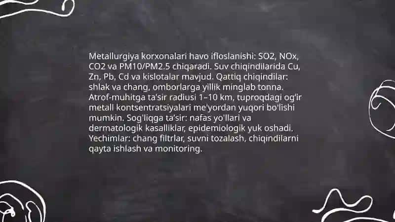 Oʻzbekistonda eng yirik sanoat korxonalarining ekalogiyaga tasiri 3