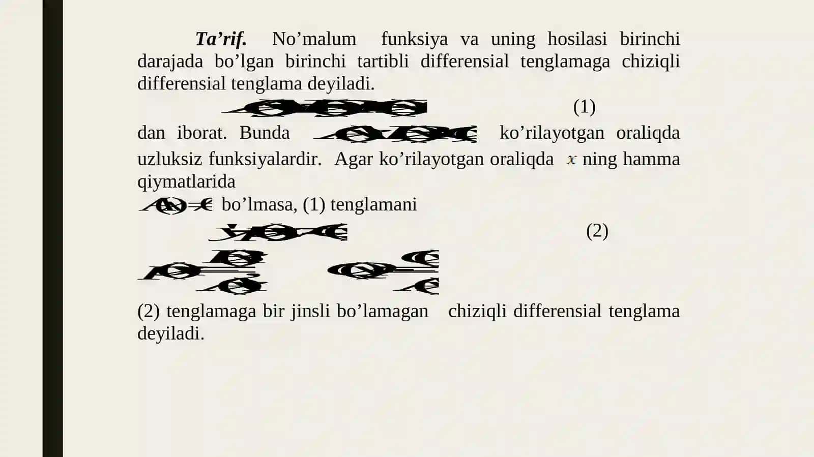 Chiziqli Differentsial Tenglamalar 3