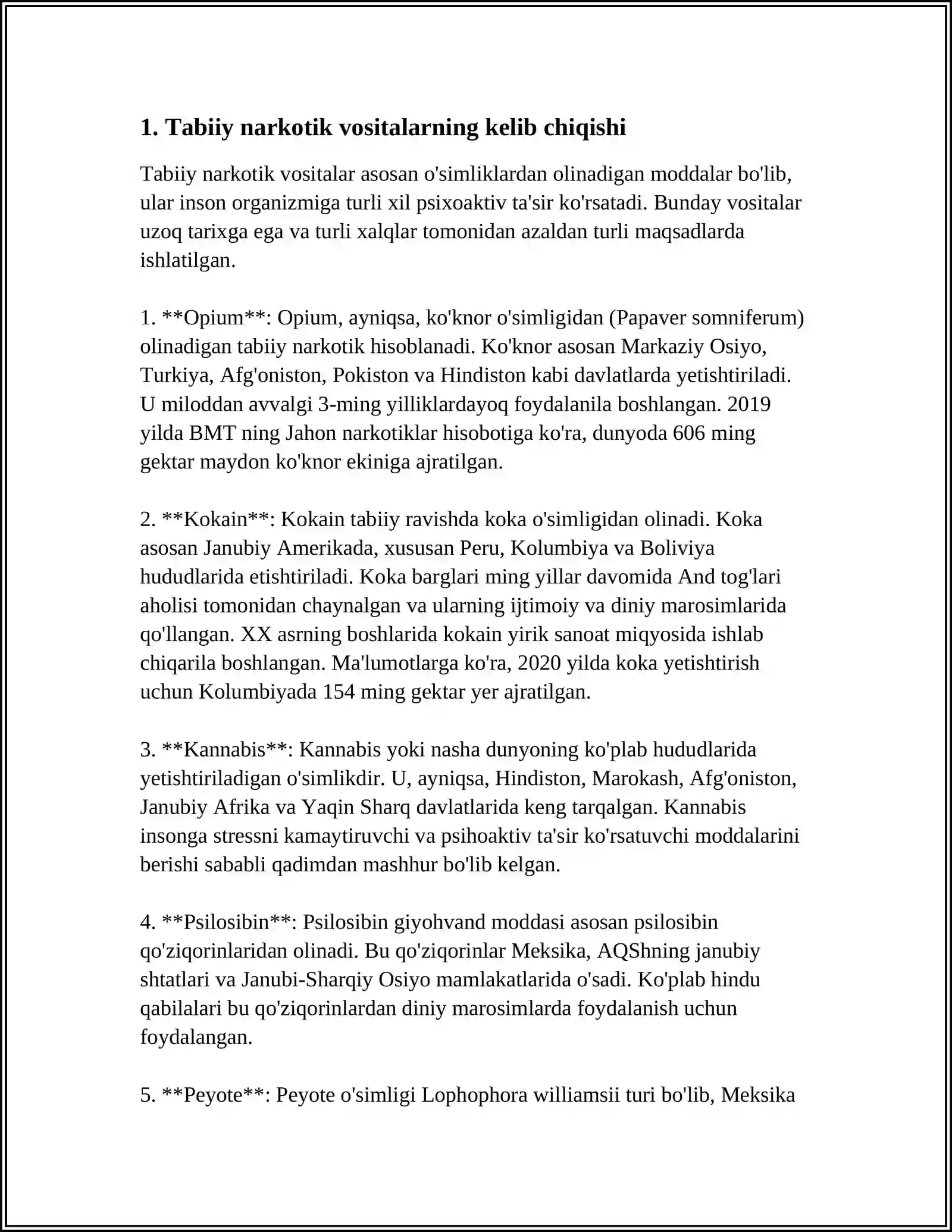 MUSTAQIL ISH Mavzu: TABIIY VA SINTETIK NARKOTIK VOSITALAR. FOYDASI VA ZARARI 3