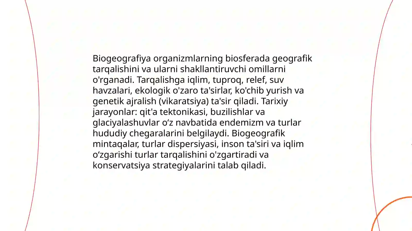 Tirik organizmlarning biosferada tarqalishi, evolyutsiyasi va yashash muhitlari 3