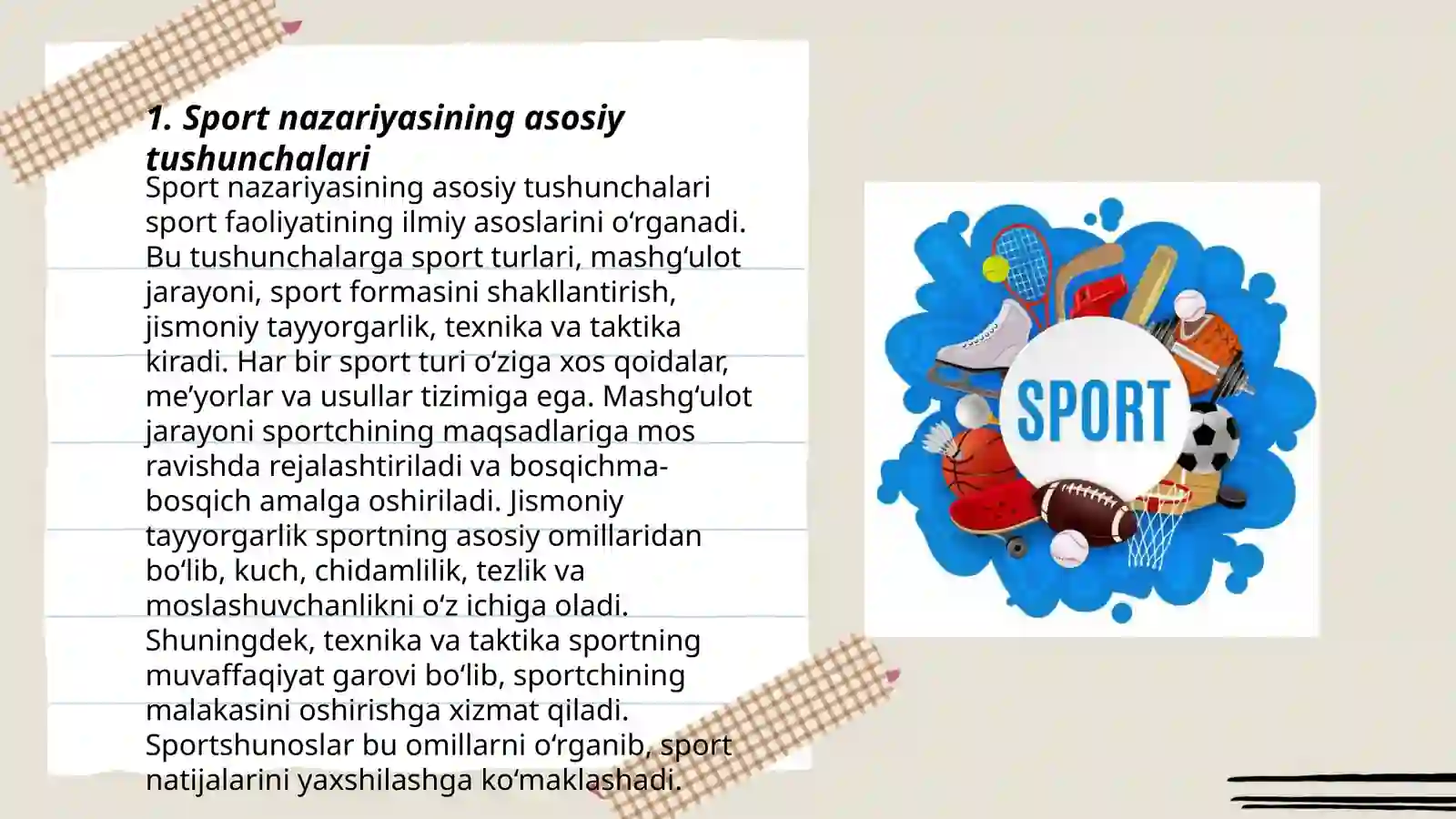 Sport nazariyasi va asoslari. Sport musobaqalari va sportchilarni tayyorlash tizimi 3