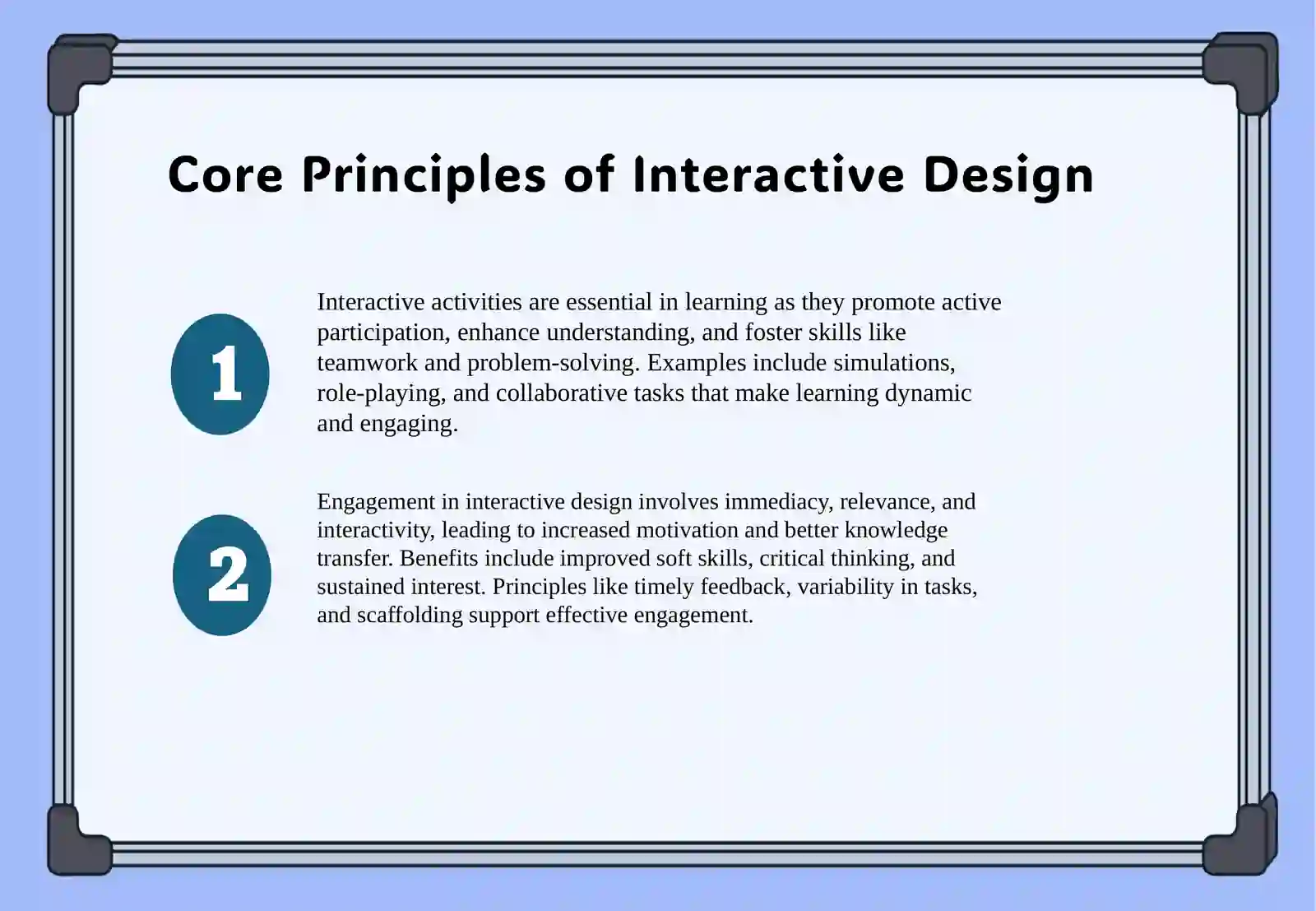 Designing and presenting an interactive activity 3