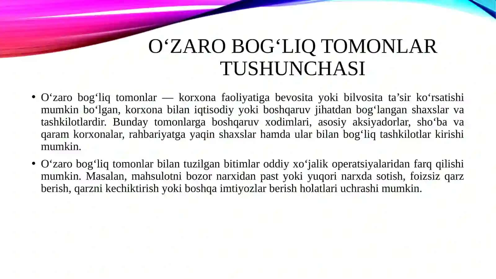 O‘zaro bog‘liq tomonlar, keyingi voqealar va boshqa mutaxassislar ishlaridan foydalanish. 3