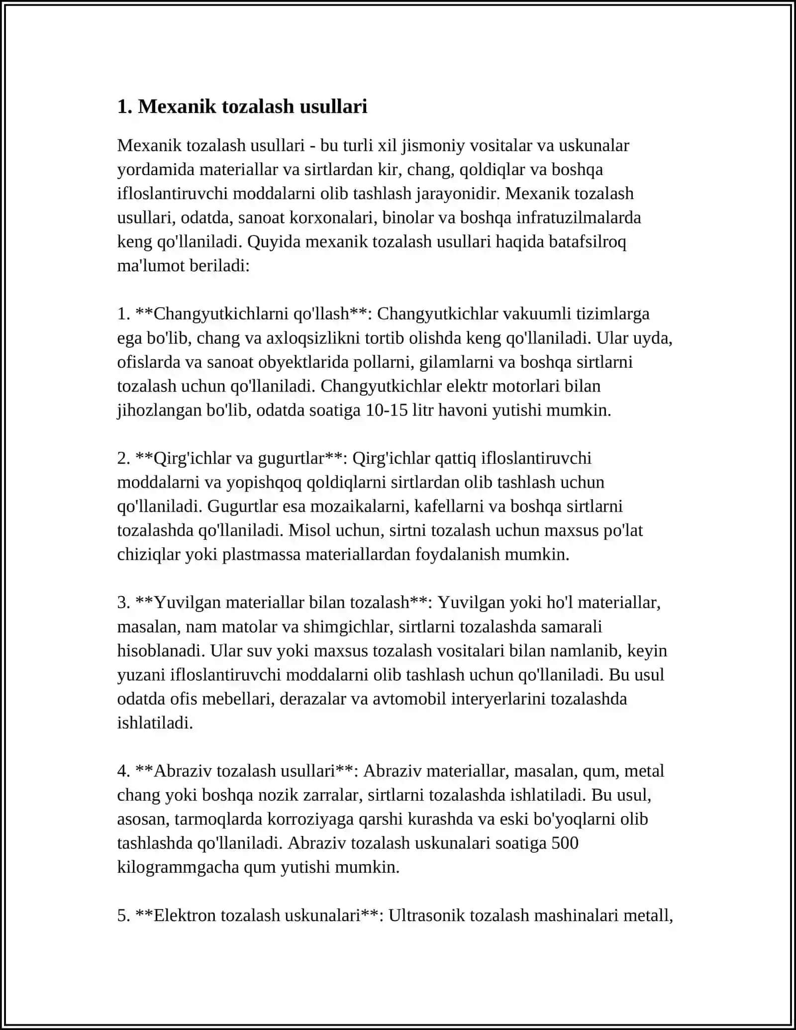 TOZALASH TURLARI TASNIFI 3