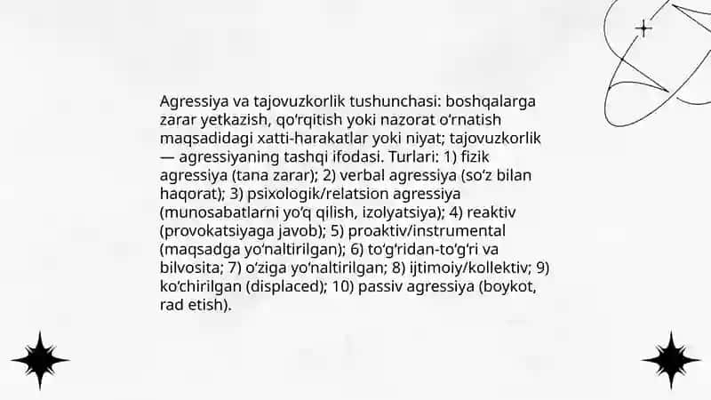 Agressiya va tajovuzkorlik psixologiyasi 3