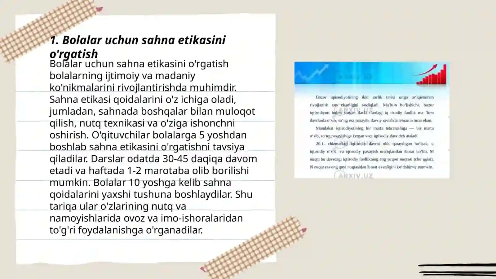 Bolalar uchun sahna etikasini o'rgatish 3