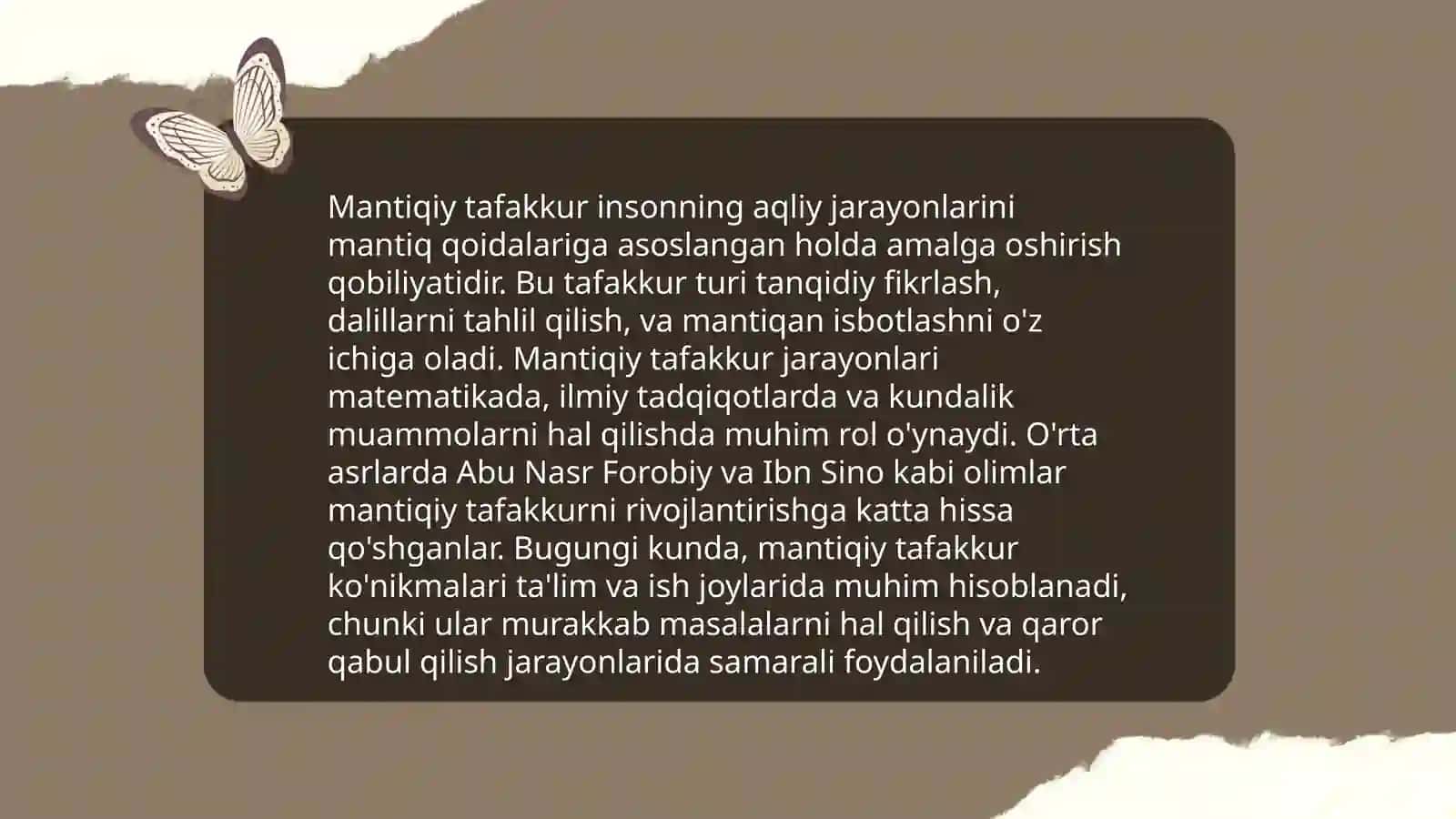 Mantiqiy fikrlashga oid masalalar ustida ishlash 3