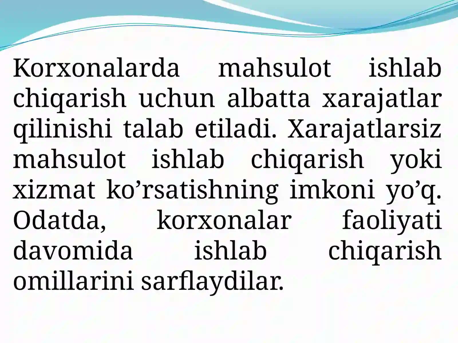 Mahsulot (ish xizmat) larni narxi kalkulyatsiya qilishning jarayonli usuli 3