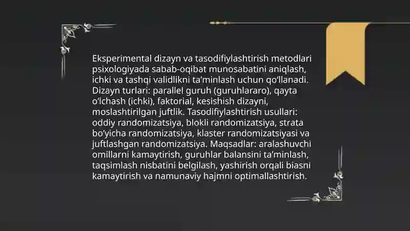 Hozirgi zamon psixologiyasining tadqiqod metodlari 3