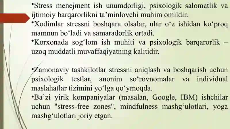Xodimlar faoliyatida stress menejmentning ahamiyati. 3